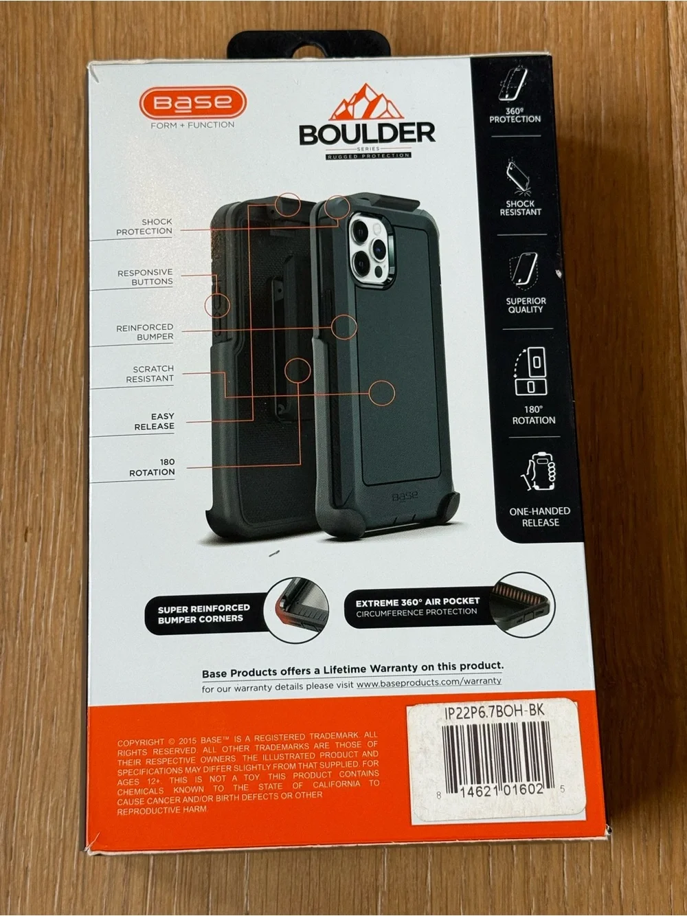 New xBase Boulder Rugged Protection Case for iPhone 14 Pro Max 6.7 case Black
